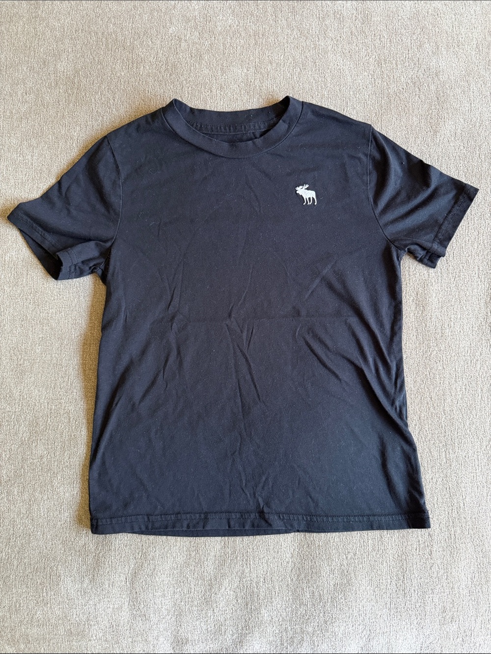 abercrombie kids Black Tee with White Moose Emblem
